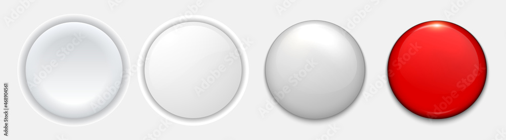 White buttons for user interface, simple circle 3D modern design for mobile, web, social media, business. Neumorphism flat style vector editable illustration. White gray color minimal style UI icons s White buttons for user interface, simple circle 3D modern design for mobile, web, social media, business. Neumorphism flat style vector editable illustration. White gray color minimal style UI icons s