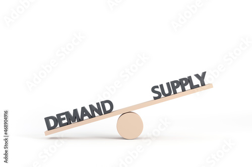 Unbalancing demand and supply business concepts in economics minimalist design studio environment informative viewpoint