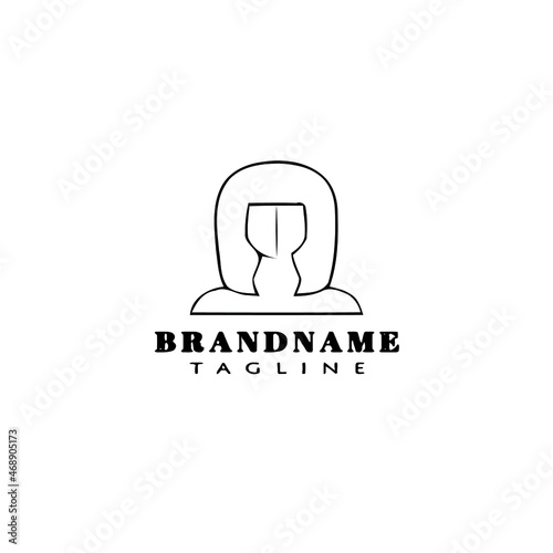 cleopatra logo cartoon template icon black isolated vector illustration