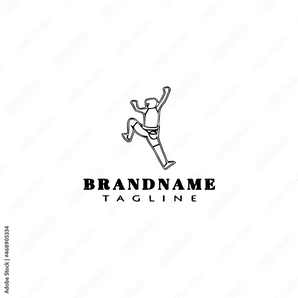 climbing wall logo design template icon black isolated vector illustration