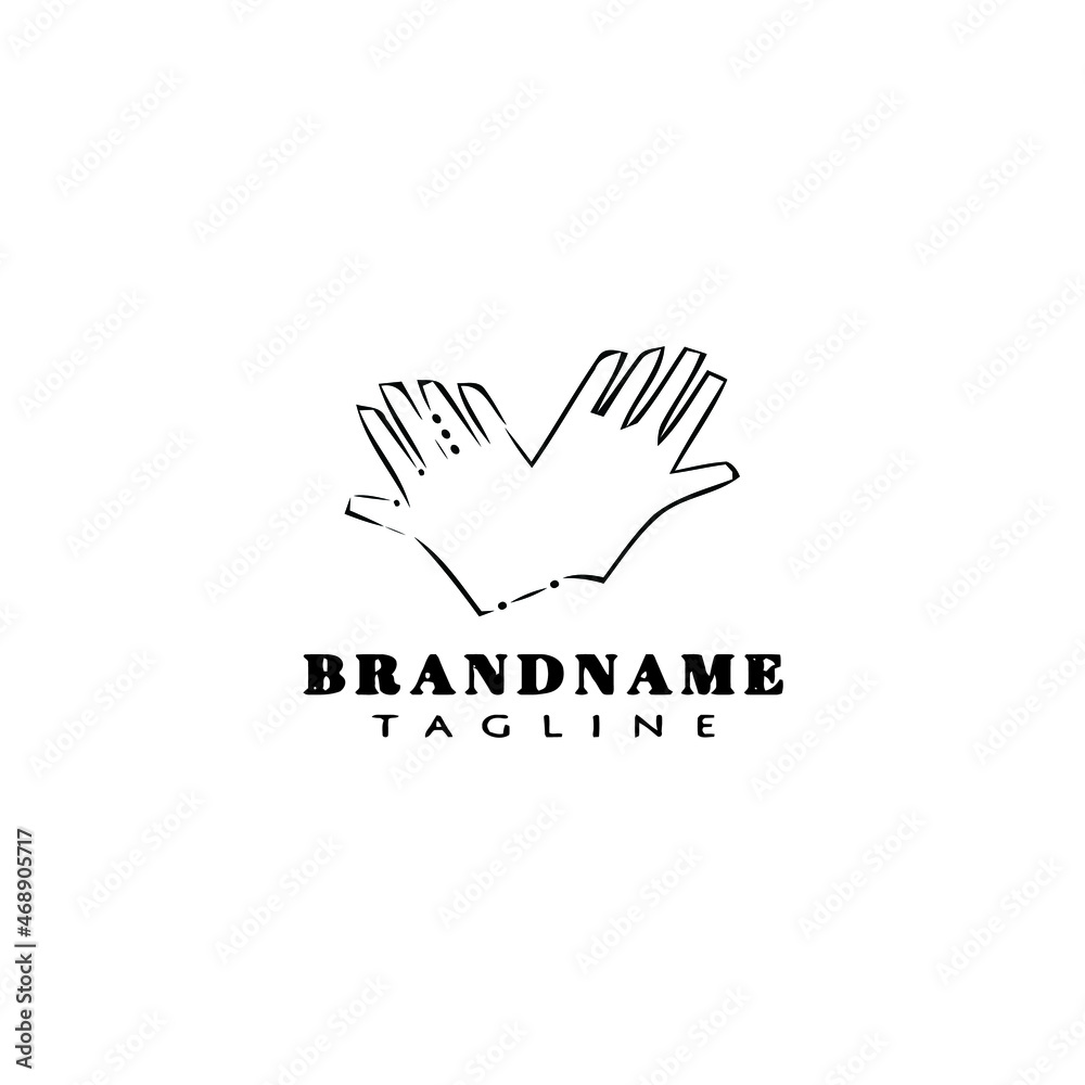glove logo cartoon design template icon black isolated vector illustration glove logo cartoon design template icon black isolated vector illustration
