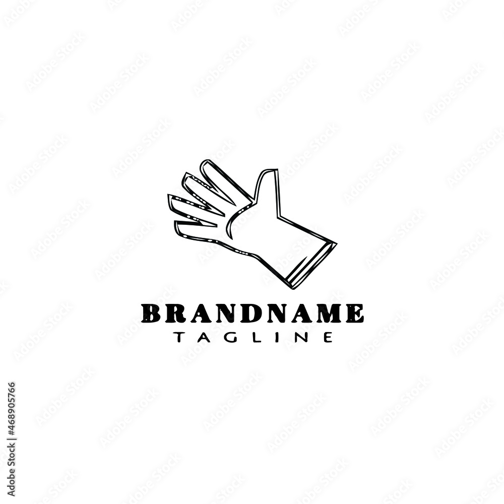 Obraz premium glove logo cartoon template icon black isolated vector illustration