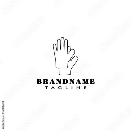 cute glove logo cartoon design template icon black isolated vector illustration