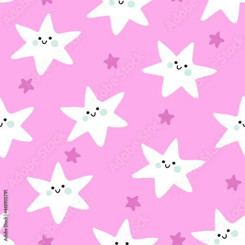 Vector illustration of seamless scandinavian pattern with colorful stars for kids fabrics  backdrop  background  wrapping paper 
