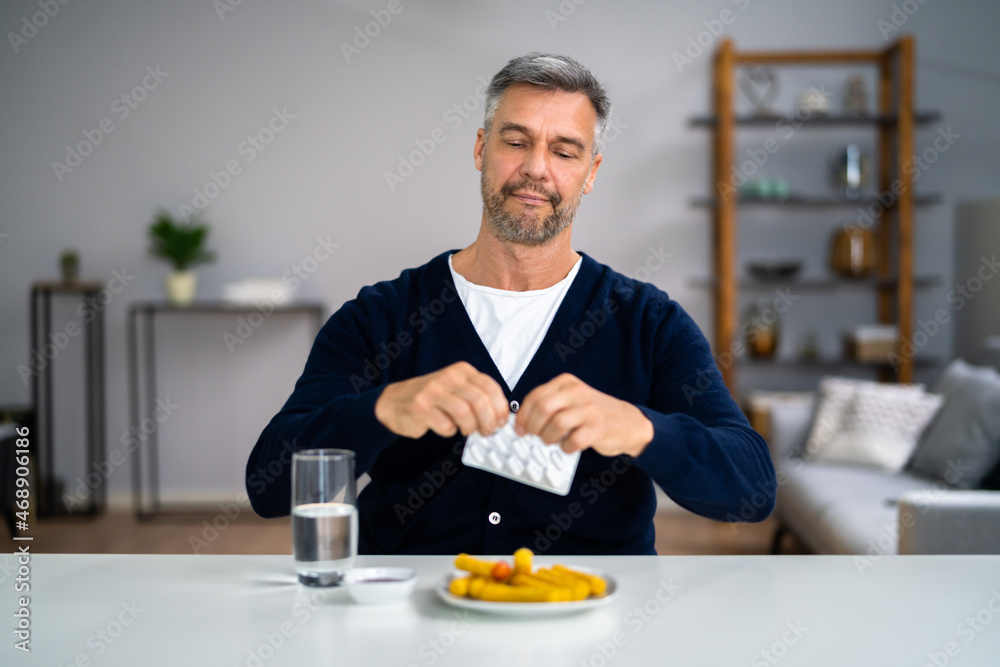 Pharmacy Pill Against Heartburn. Food Choice Pharmacy Pill Against Heartburn. Food Choice