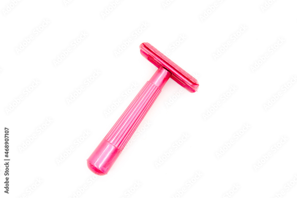 Razor on white background with selective focus Razor on white background with selective focus