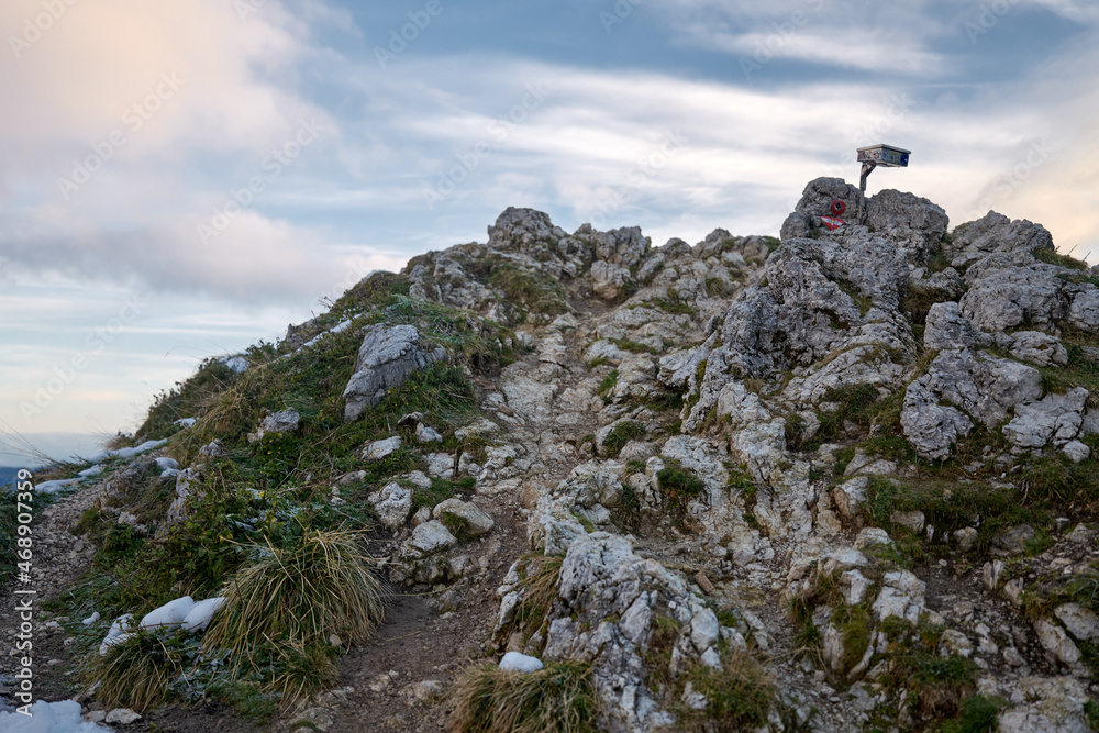 on the top of the mountain