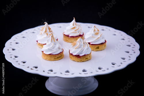 Homemade cakes and pies with different creams