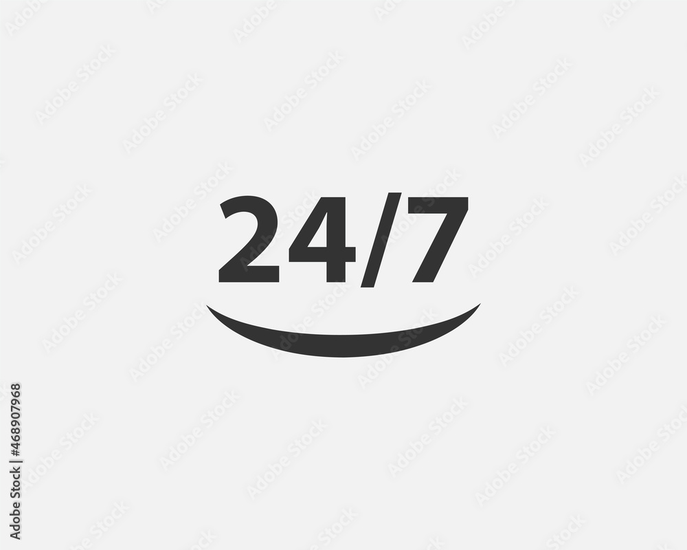 24 Hours a day service icon symbol vector 24 Hours a day service icon symbol vector