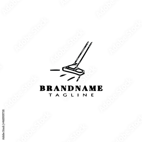 vacuum cleaner logo cartoon design icon template black cute illustration