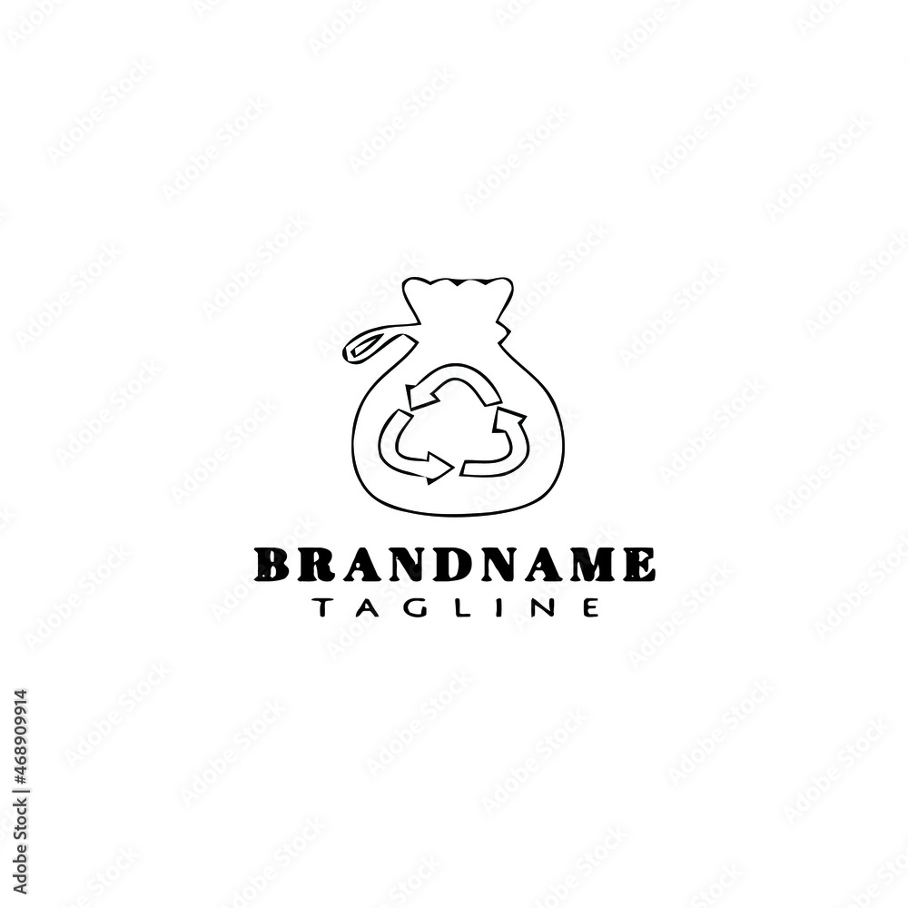 recycle bag ecological logo design icon template black isolated vector illustration recycle bag ecological logo design icon template black isolated vector illustration