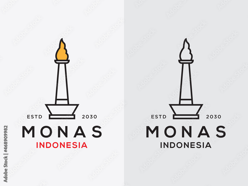 Vector Design of Monas Indonesia Logo Template Vector Design of Monas Indonesia Logo Template