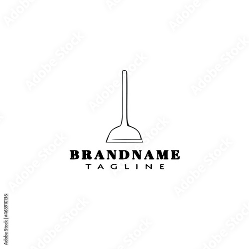 toilet plunger tool logo cartoon icon design template black isolated vector