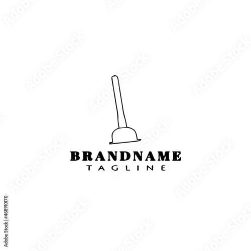 toilet plunger tool logo cartoon icon design template isolated vector illustration