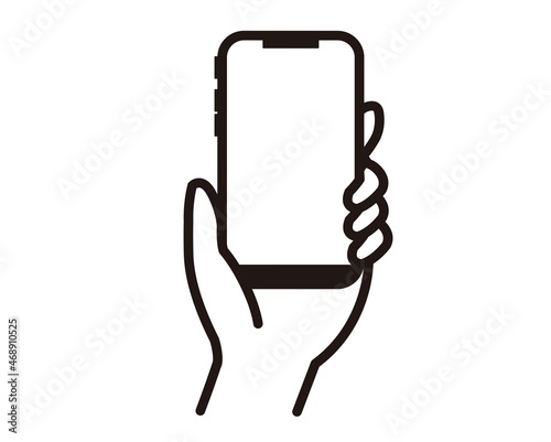 スマホを操作するベクターイラスト素材／タッチ／アイコン／ジェスチャー／操作