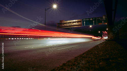 Long exposure on the Iron Iron Workers Memorial Bridge in Vancouver British Columbia © Liam