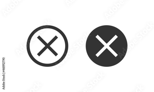 Close icon vector sign. Cancel symbol web design. Error, denied, avoid or wrong data button.