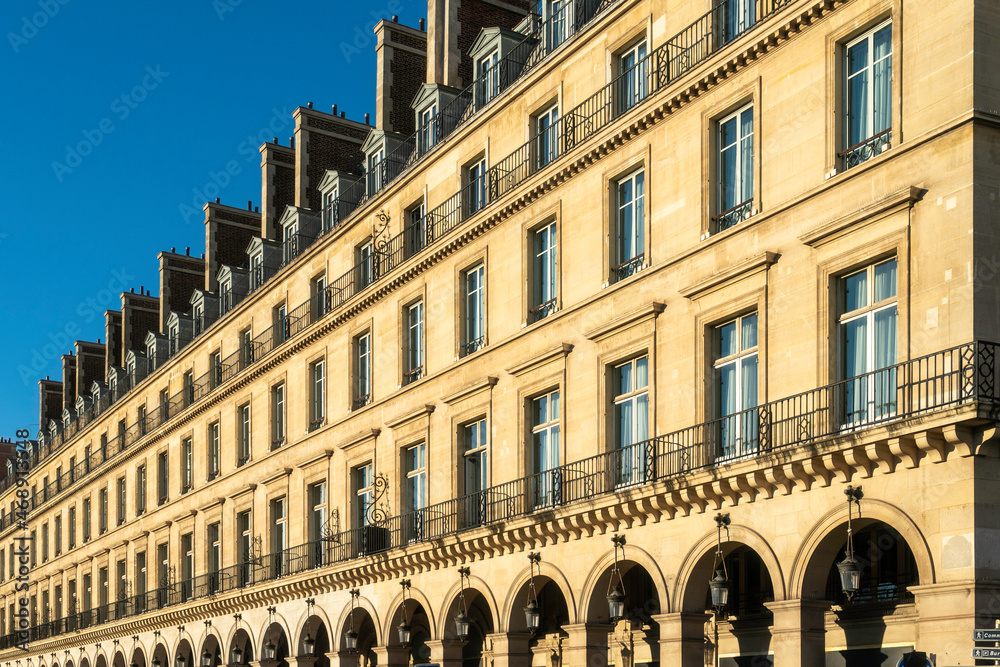 Fototapeta premium Fassaden in der Rue de Rivoli, Paris