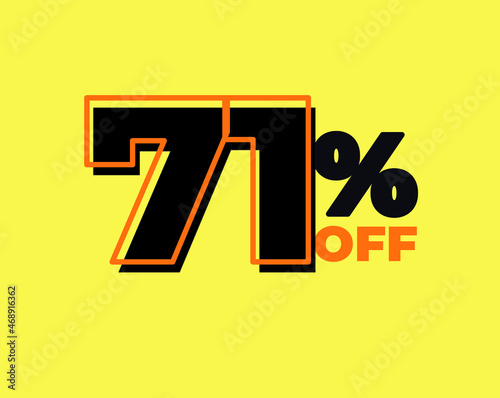71% off tag seventy one percent discount black friday sale black letter yellow background
