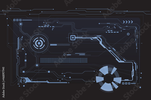 Abstract Virtual Cyber Control Display Pack For Game App UI Illustration.