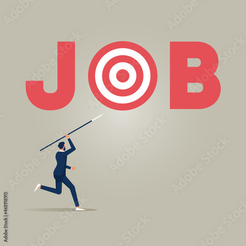 Business progress success challenge, Journey job target action career illustration, Focus Job - career counseling concept