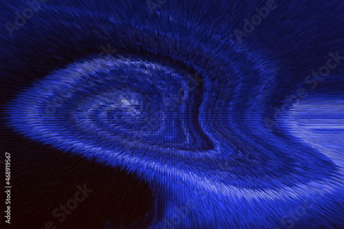 Blue and black abstract backrop, space illustration, spiral design photo