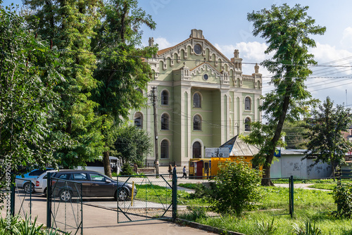 DROHOBYCH, UKRAINE - August, 2021: The Choral Synagogue in Drohobych, Lviv Oblast in Ukraine, is the most impressive of the Jewish structures in the town.