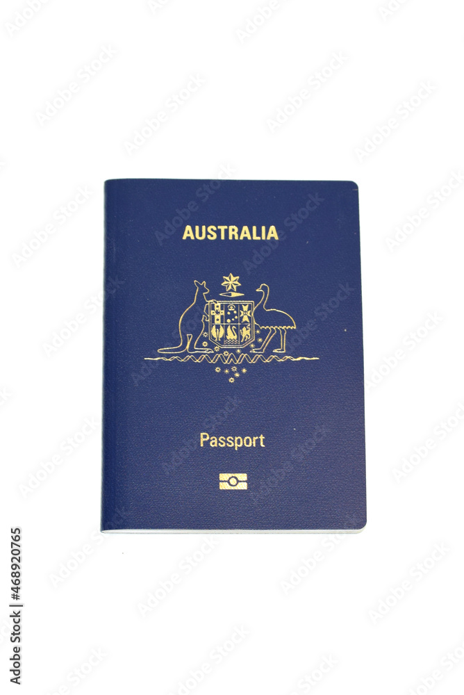 Australian passport with white background Australian passport with white background