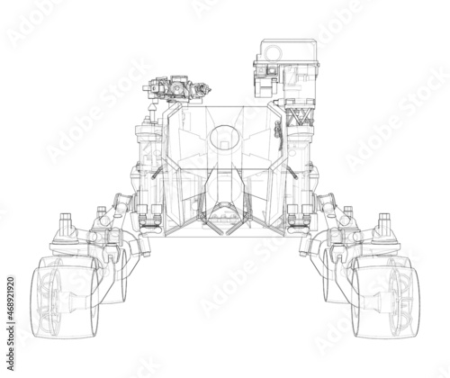 Mars Rover. Vector rendering of 3d