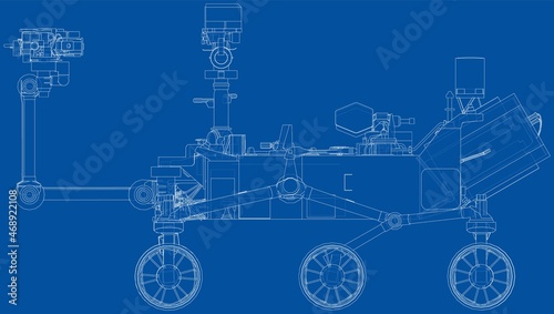 Mars Rover. Vector rendering of 3d
