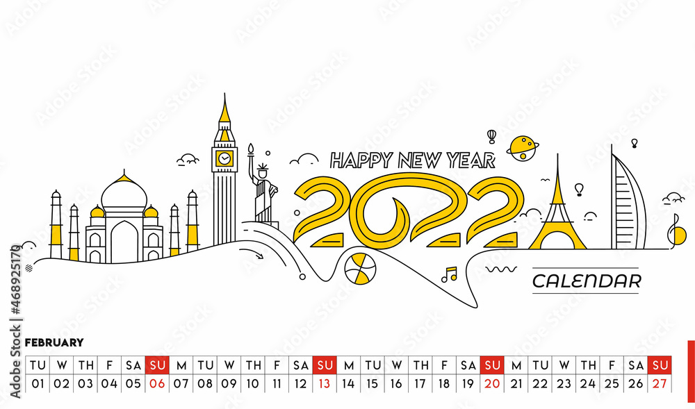 Calendar Template for 2022 year corporate design planner template Design.