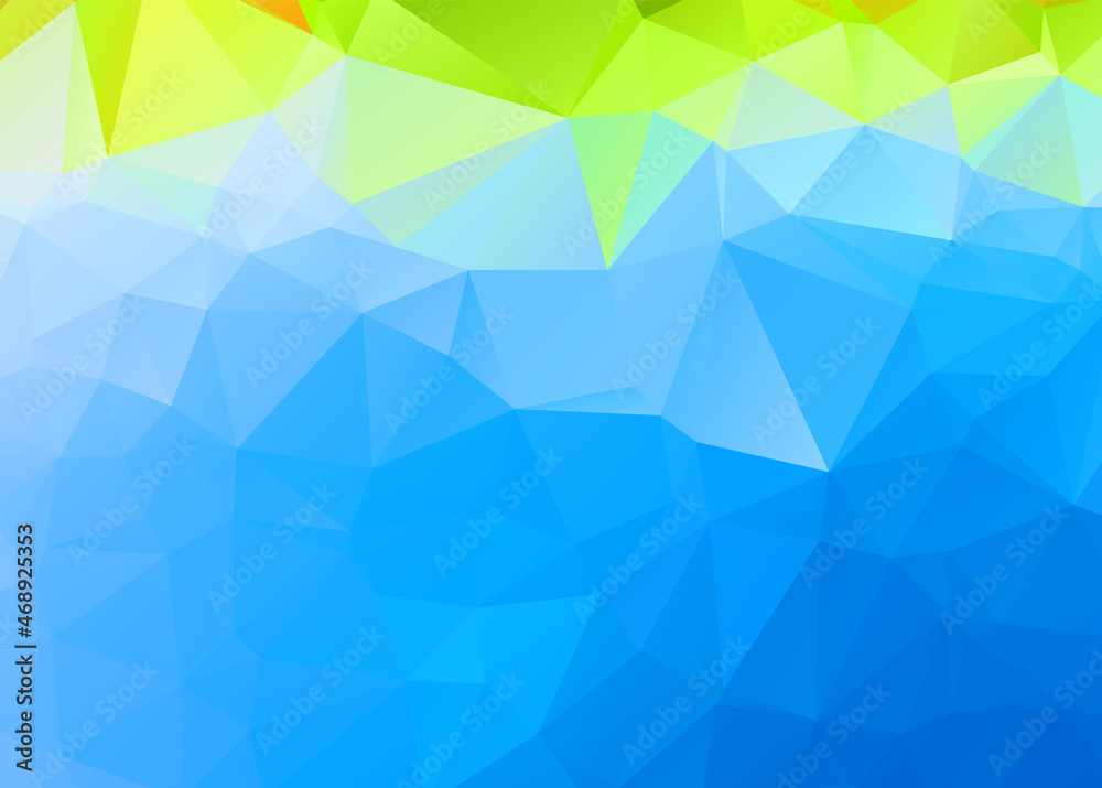 Low poly abstract blue background consisting of triangles. Vector art.