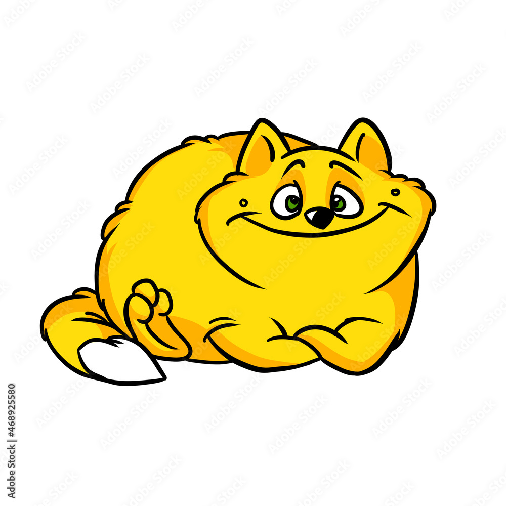 Good cat lies character animal illustration cartoon