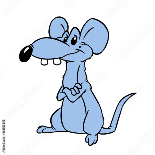 Gray rat character animal smile illustration cartoon