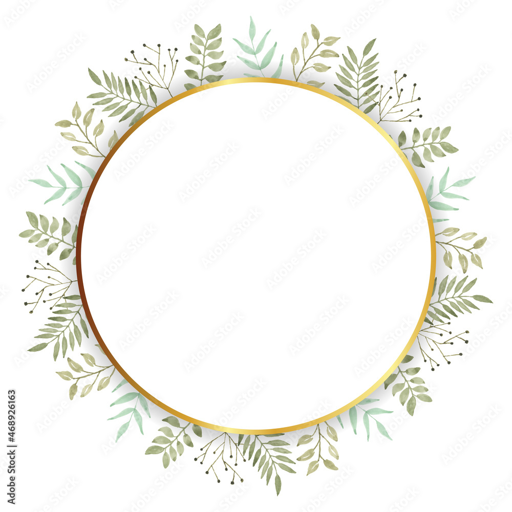 Beautiful watercolor frame with leaves Beautiful watercolor frame with leaves