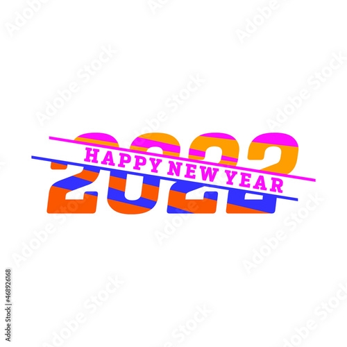 New Year 2022, Happy New Year 2022, Typography 2022 colorful Text. Happy New Year 2022 Typography.