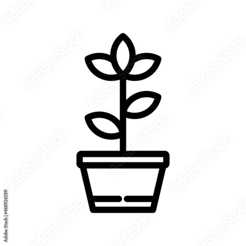 Flowerpot Line Vector Icon Design