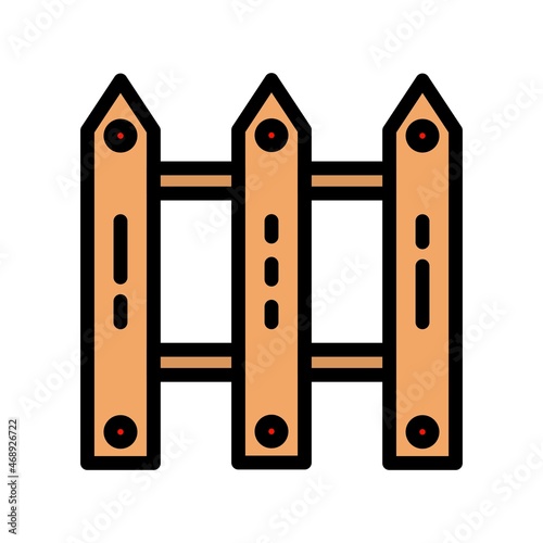  Fence Line Filled Vector Icon Design