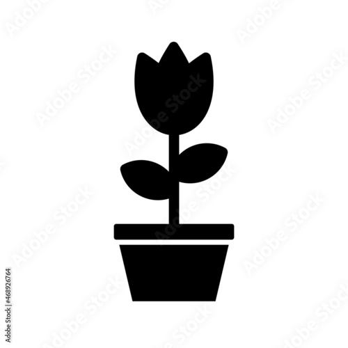 Flowerpot Glyph Vector Icon Design