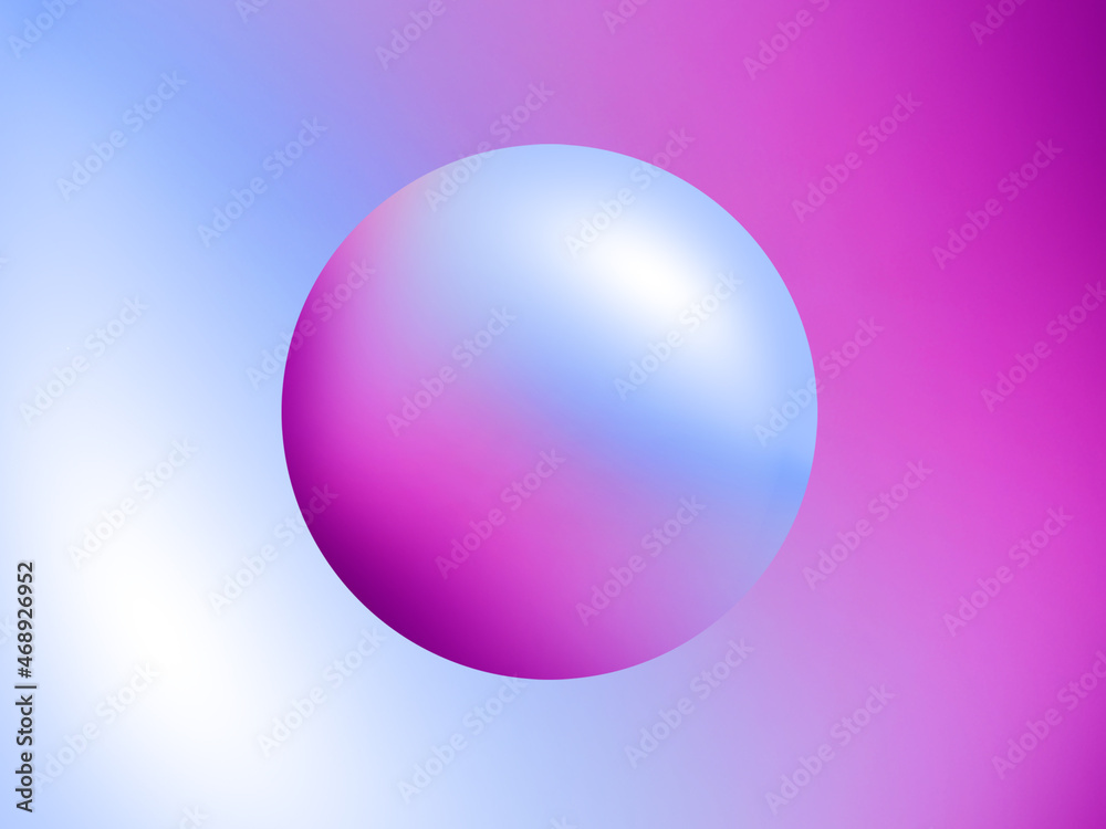 grey to pink gradient sphere illustration on a colorful gradient background. an abstract background in trendy contemporary style with copy space.