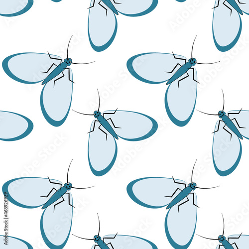 Illustration on a square background - stylized moths - graphics. Summer, insects, unbearable ease of life