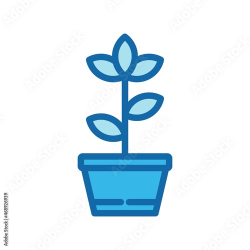 Flowerpot Line Filled Blue Vector Icon Design