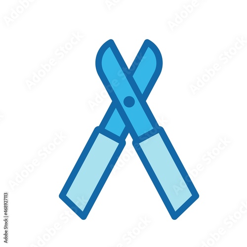 Prune Line Filled Blue Vector Icon Design