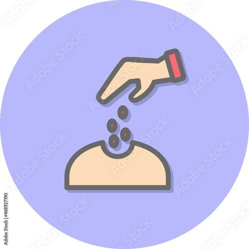 Sow Line Filled Circle Vector Icon Design