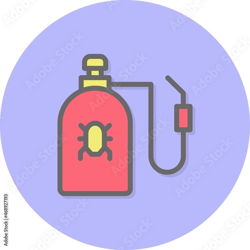  Pesticide Line Filled Circle Vector Icon Design