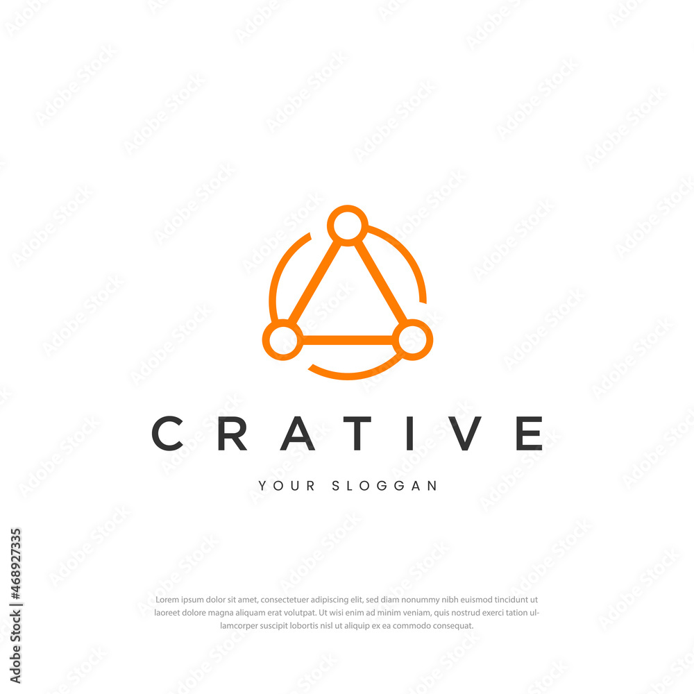 Stylish line triangle connection illustration design logo.icons,symbols,templates Stylish line triangle connection illustration design logo.icons,symbols,templates