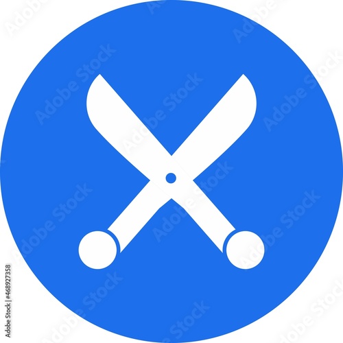 Scissor Glyph Circle Vector Icon Design