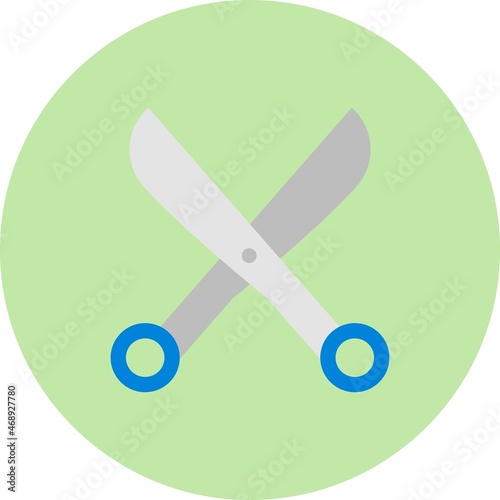 Scissor Flat Circle Vector Icon Design
