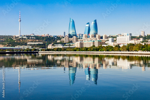 Baku city skyline in Azerbaijan photo