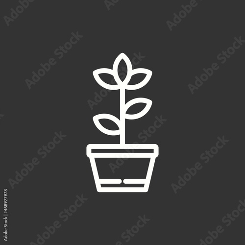 Flowerpot Line Inverted Vector Icon Design